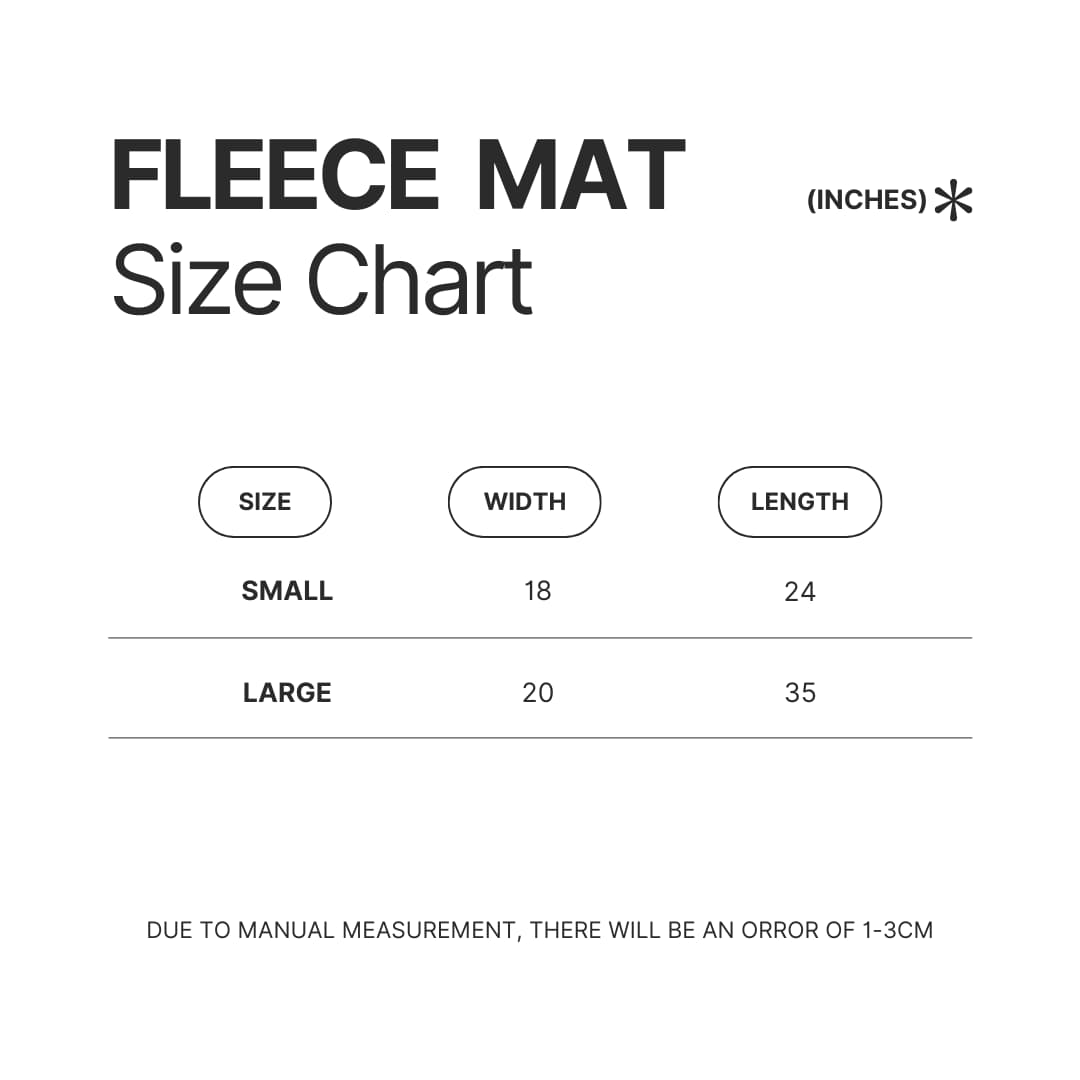 Fleece Mat Size Chart - Ninja Turtles Merch