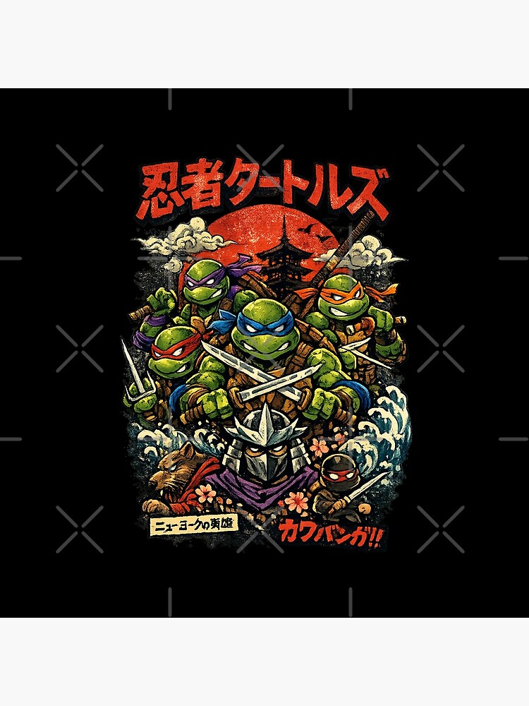 Ninja Turtles Japanese Art Throw Pillow - Image 2