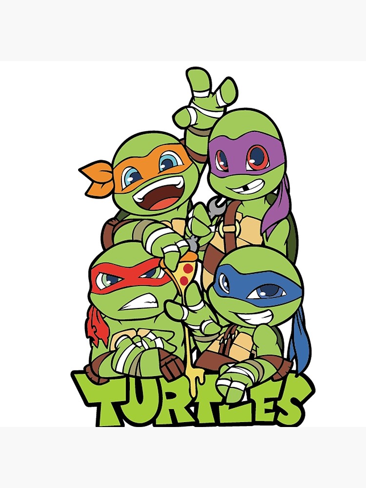 Teenage Mutant Ninja Turtles Cute Ninja Turtles Pizza Squad Cartoon Design Throw Pillow - Image 2