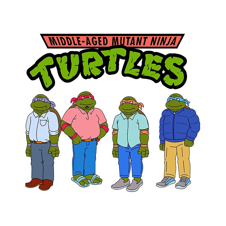 Mid Dle Aged M Utant Nin Ja Turtles Tote Bag - Image 2