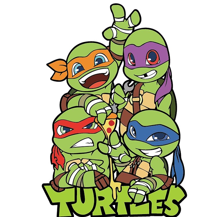 Teenage Mutant Ninja Turtles Cute Ninja Turtles Pizza Squad Cartoon Design Tote Bag - Image 2