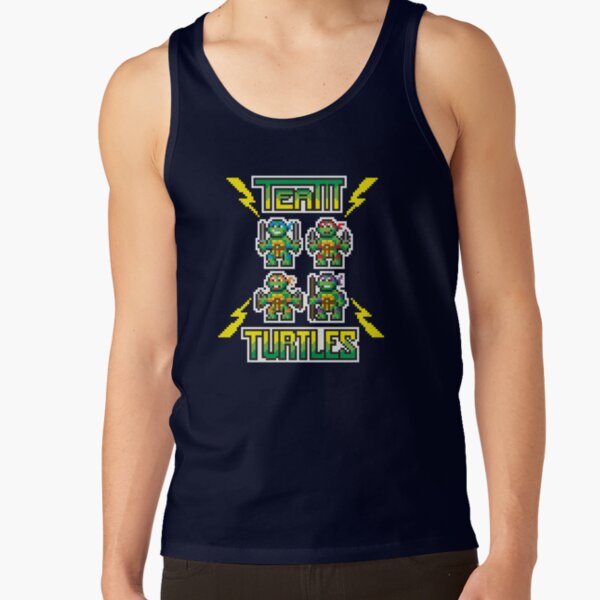 Teenage Mutant Ninja Turtles 8 Bit Pixel Team Turtles Logo Tank Top - Image 5