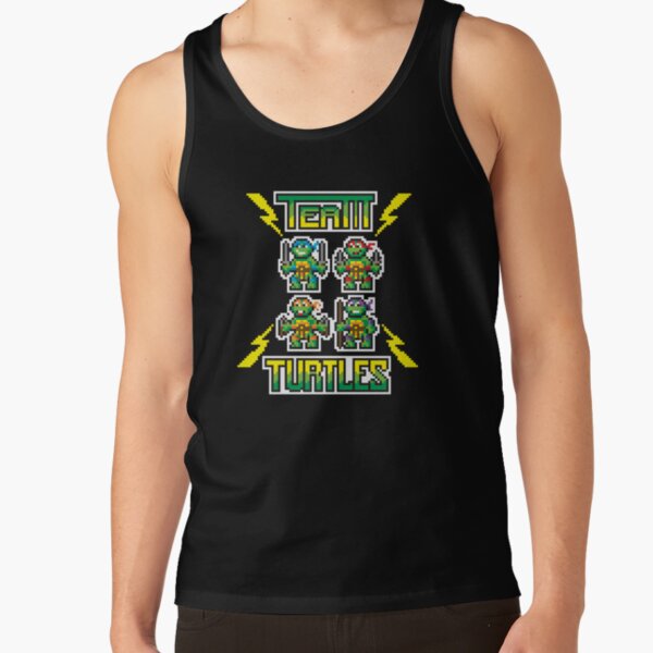 Teenage Mutant Ninja Turtles 8 Bit Pixel Team Turtles Logo Tank Top - Image 3