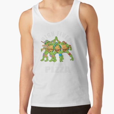 Teenage Mutant Ninja Turtles High Fives And Pizza Vintage Tank Top