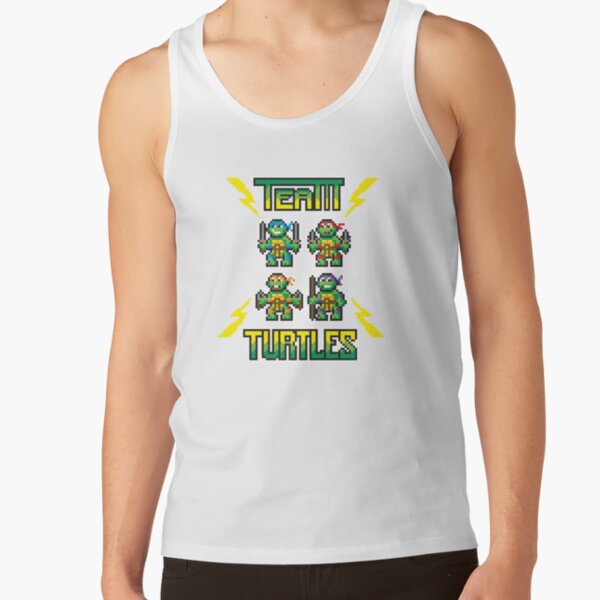 Teenage Mutant Ninja Turtles 8 Bit Pixel Team Turtles Logo Tank Top - Image 2