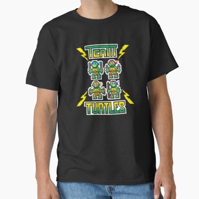 Teenage Mutant Ninja Turtles 8 Bit Pixel Team Turtles Logo T-shirt