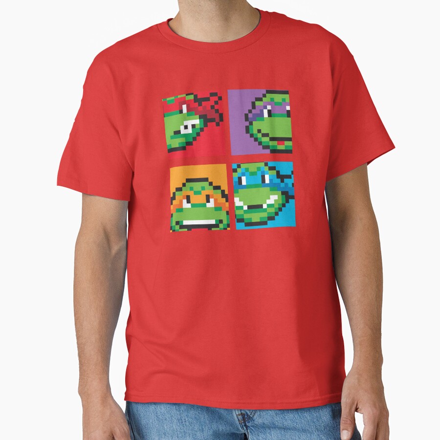 Teenage Mutant Ninja Turtles Retro Pixel Video Game Box Up T-shirt - Image 5