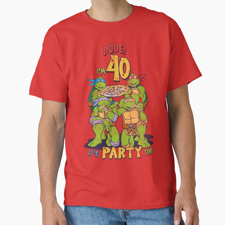 Teenage Mutant Ninja Turtles 40th Birthday Pizza Party T-shirt - Image 5