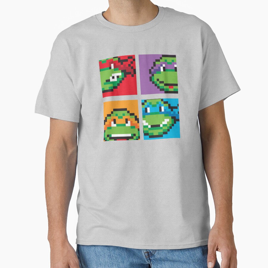 Teenage Mutant Ninja Turtles Retro Pixel Video Game Box Up T-shirt - Image 3