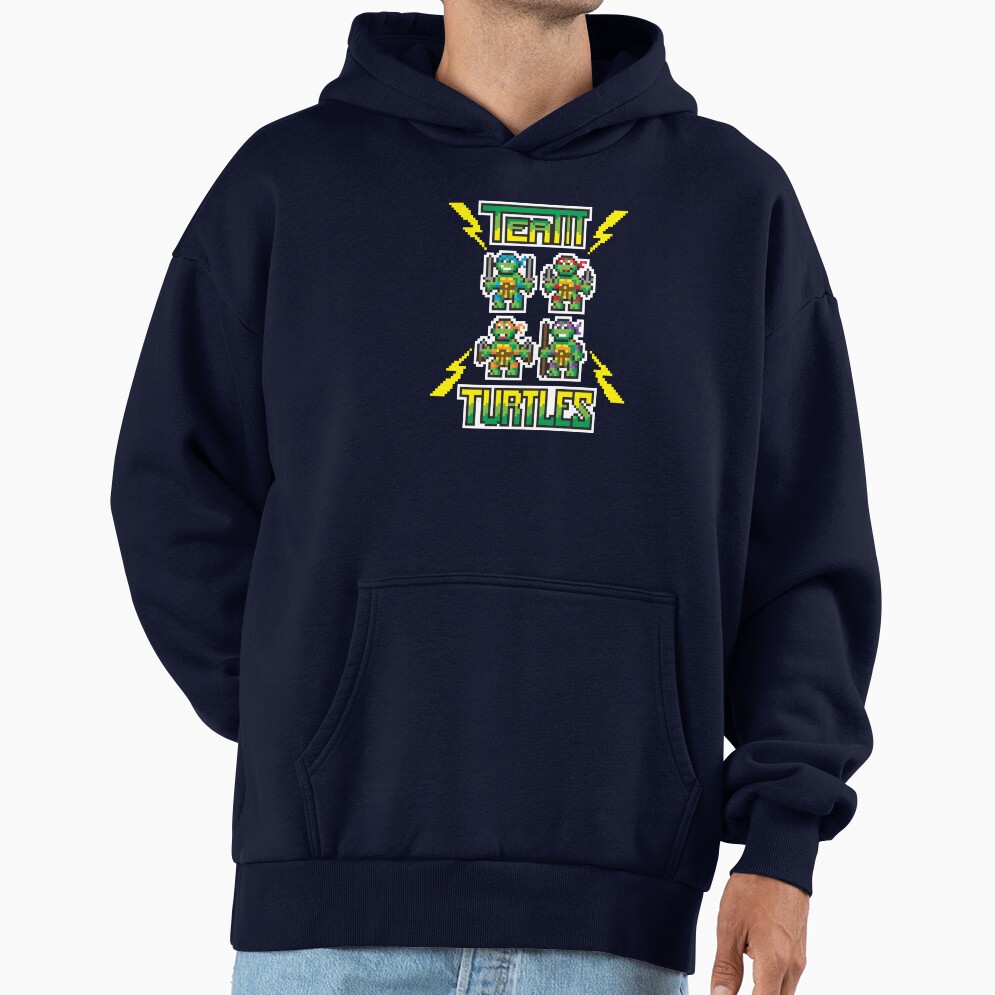 Teenage Mutant Ninja Turtles 8 Bit Pixel Team Turtles Logo Hoodie - Image 5