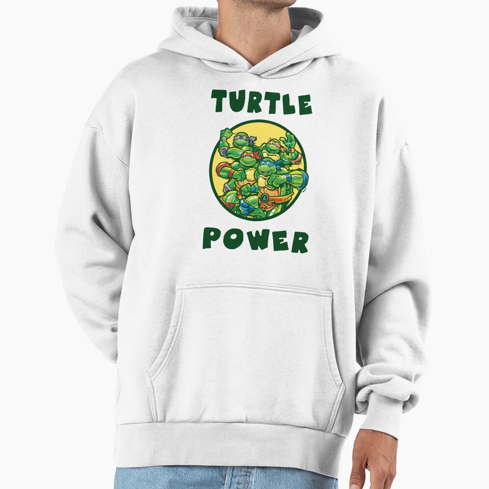 Teenage Mutant Ninja Turtles Group Shot Turtle Power Text Hoodie - Image 2