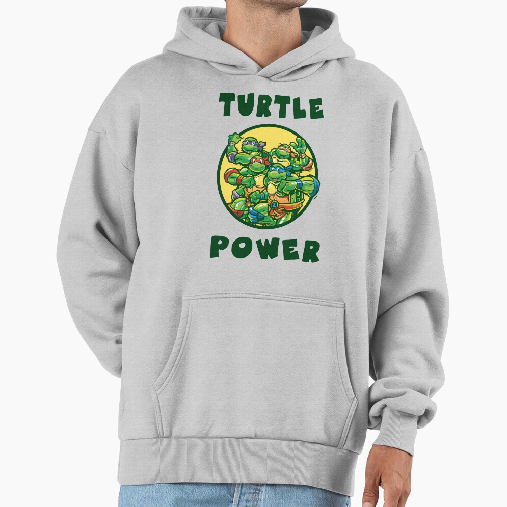 Teenage Mutant Ninja Turtles Group Shot Turtle Power Text Hoodie - Image 4