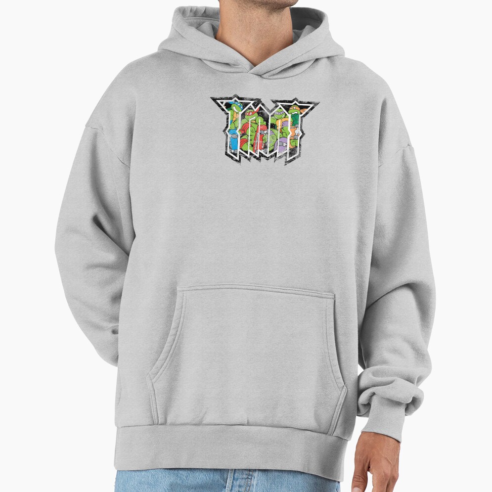 Teenage Mutant Ninja Turtles Group Shot Skater Distressed Hoodie - Image 4