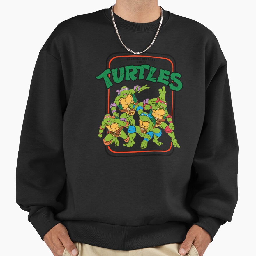 Teenage Mutant Ninja Turtles Vintage Cartoon Group Shot Sweatshirt - Image 2