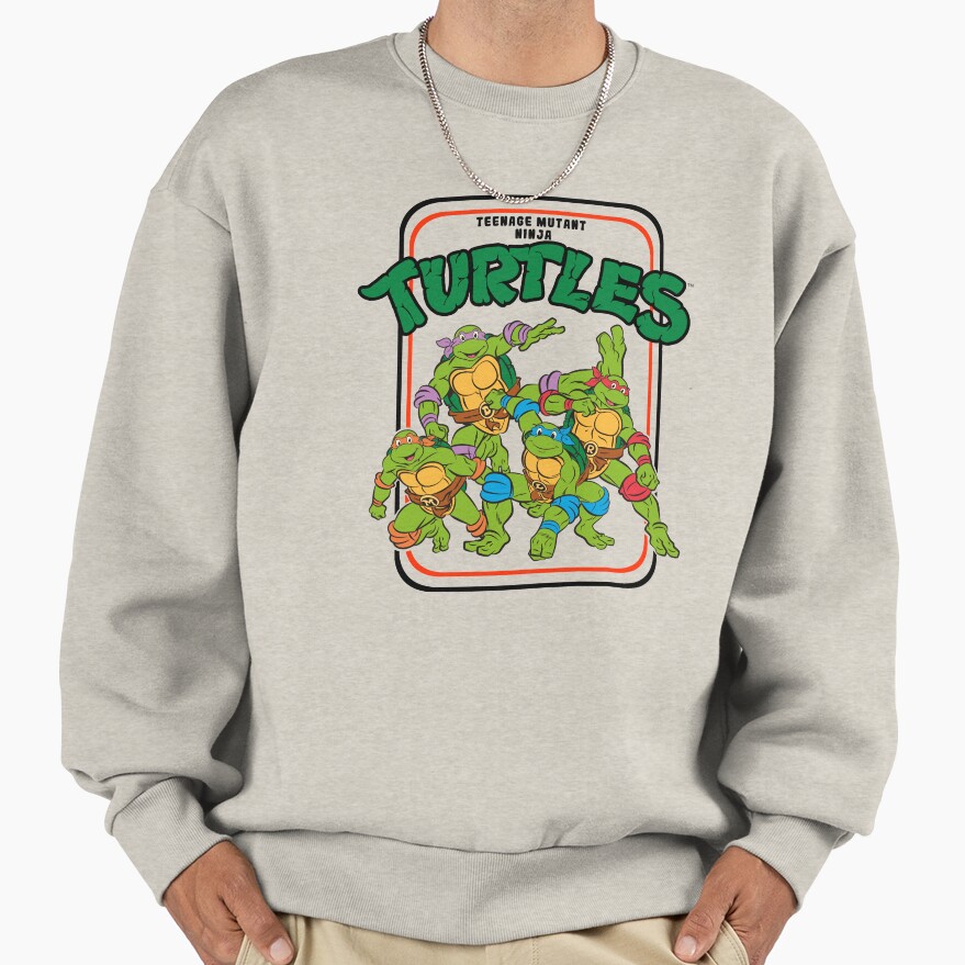 Teenage Mutant Ninja Turtles Vintage Cartoon Group Shot Sweatshirt - Image 3