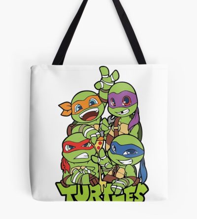 Teenage Mutant Ninja Turtles Cute Ninja Turtles Pizza Squad Cartoon Design Tote Bag