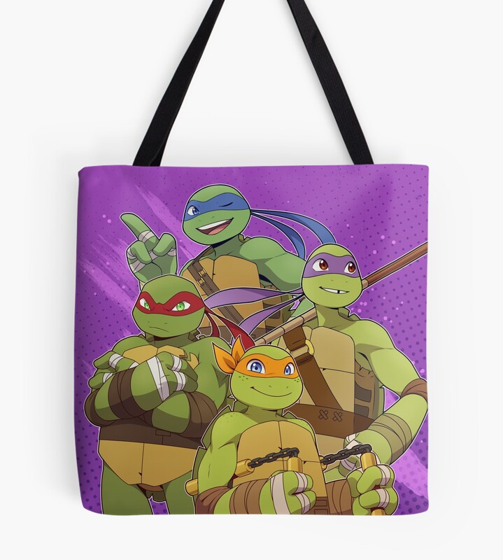 Heroes In A Half Shell Purple Background Tote Bag