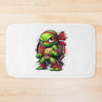Cute Baby Ninja Turtle Raphael Cartoon Retro Style Bath Mat