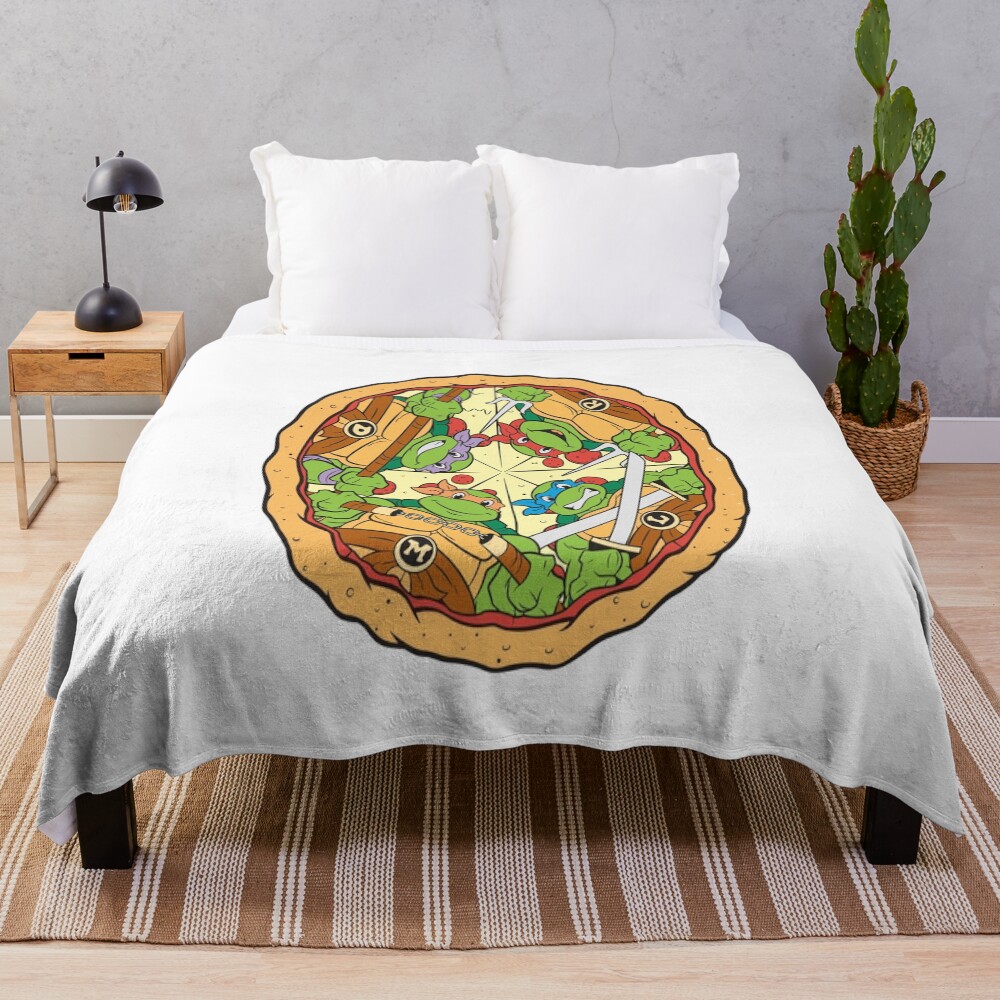 Pizza Mandala Mutant Ninja Turtles Slice Of Life Throw Blanket