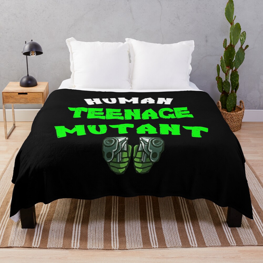 Mutant Teenager Shirt Mutant Human Teenager T Shirt Funny Ninja Teen T Shirt Ninja Teen Throw Blanket