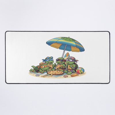Beach Pizza Party Summer Mutant Ninja Turtles Vacation Mouse Pad