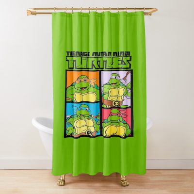 Teenage Turtles Vintage Retro 80s Shower Curtain