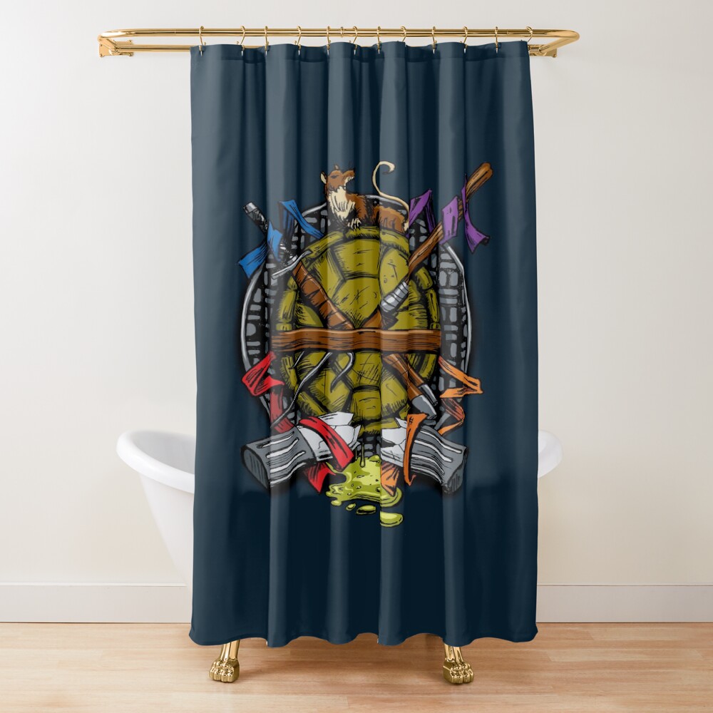 Turtle Family Crest Full Color Shower Curtain