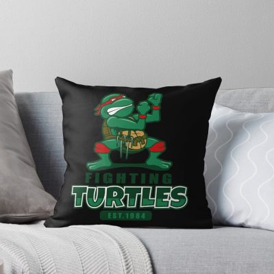 Fighting Turtles Tshirt Throw Pillow
