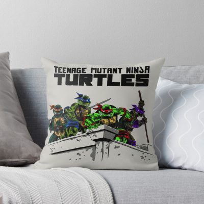 Old School Ninjas Action Figure Throw Pillow