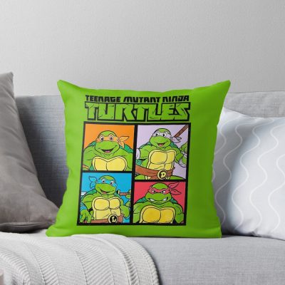 Teenage Turtles Vintage Retro 80s Throw Pillow
