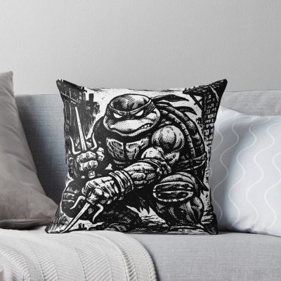 Tmnt Raphael Black White Design Throw Pillow