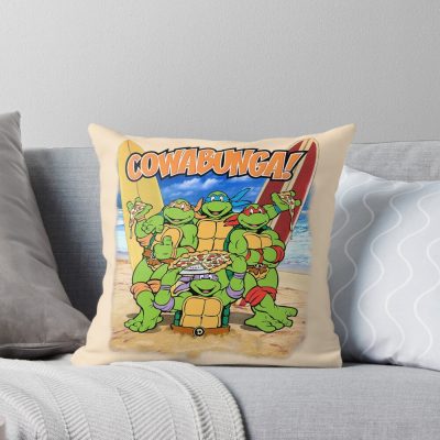 Teenage Turtles Love Summer Time Throw Pillow