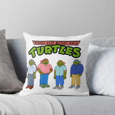 Mid Dle Aged M Utant Nin Ja Turtles Throw Pillow